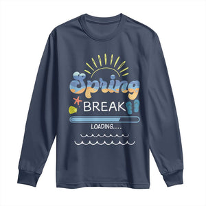 Funny Spring Break Loading Long Sleeve Shirt Spring Vacation Beach Sunshine TS11 Navy Print Your Wear