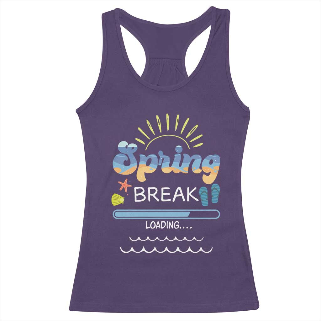 Funny Spring Break Loading Racerback Tank Top Spring Vacation Beach Sunshine TS11 Purple Print Your Wear