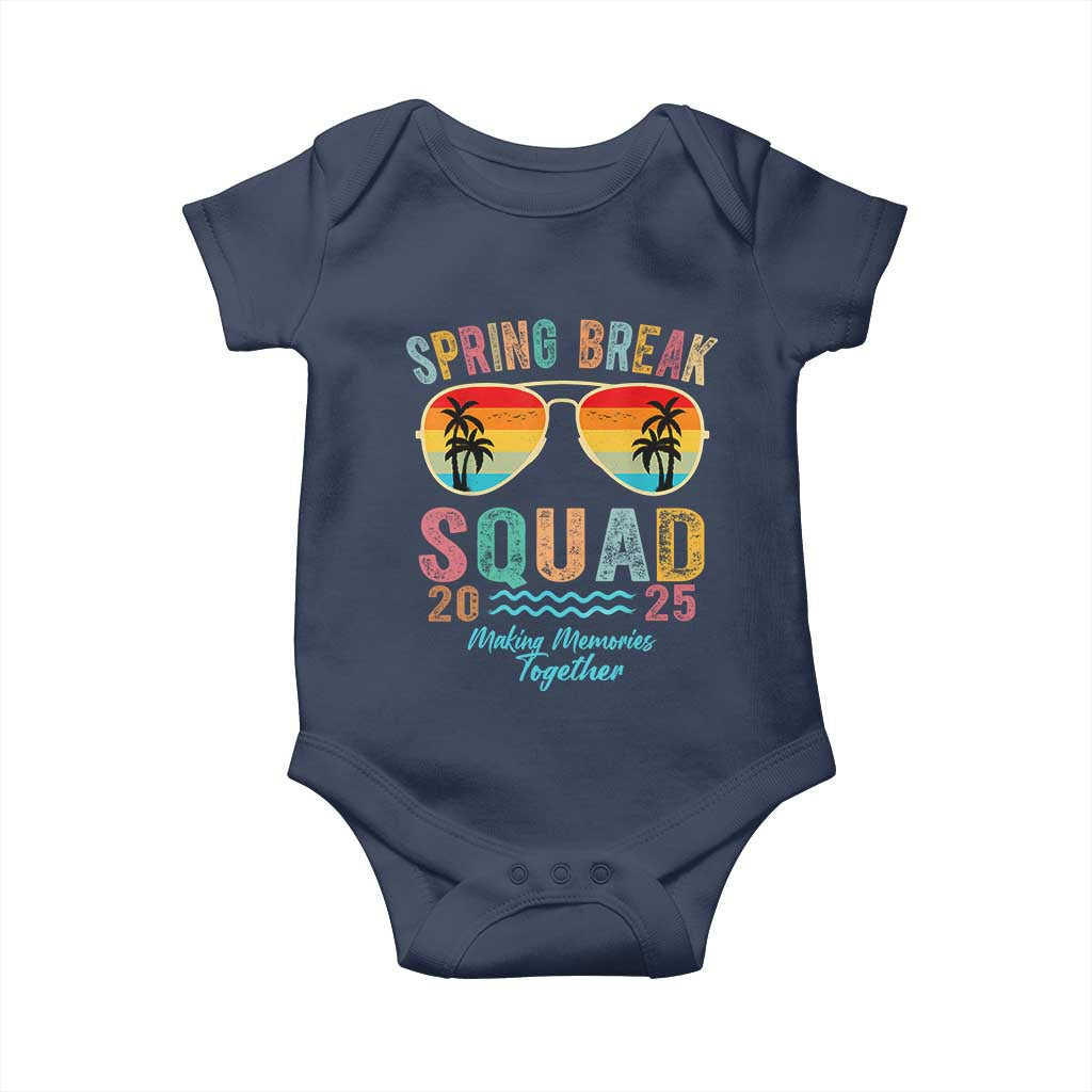 Funny Spring Break Squad 2025 Baby Onesie Sunglasses Family Matching TS11 Navy Print Your Wear