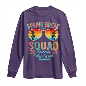 Funny Spring Break Squad 2025 Long Sleeve Shirt Sunglasses Family Matching TS11 Purple Print Your Wear