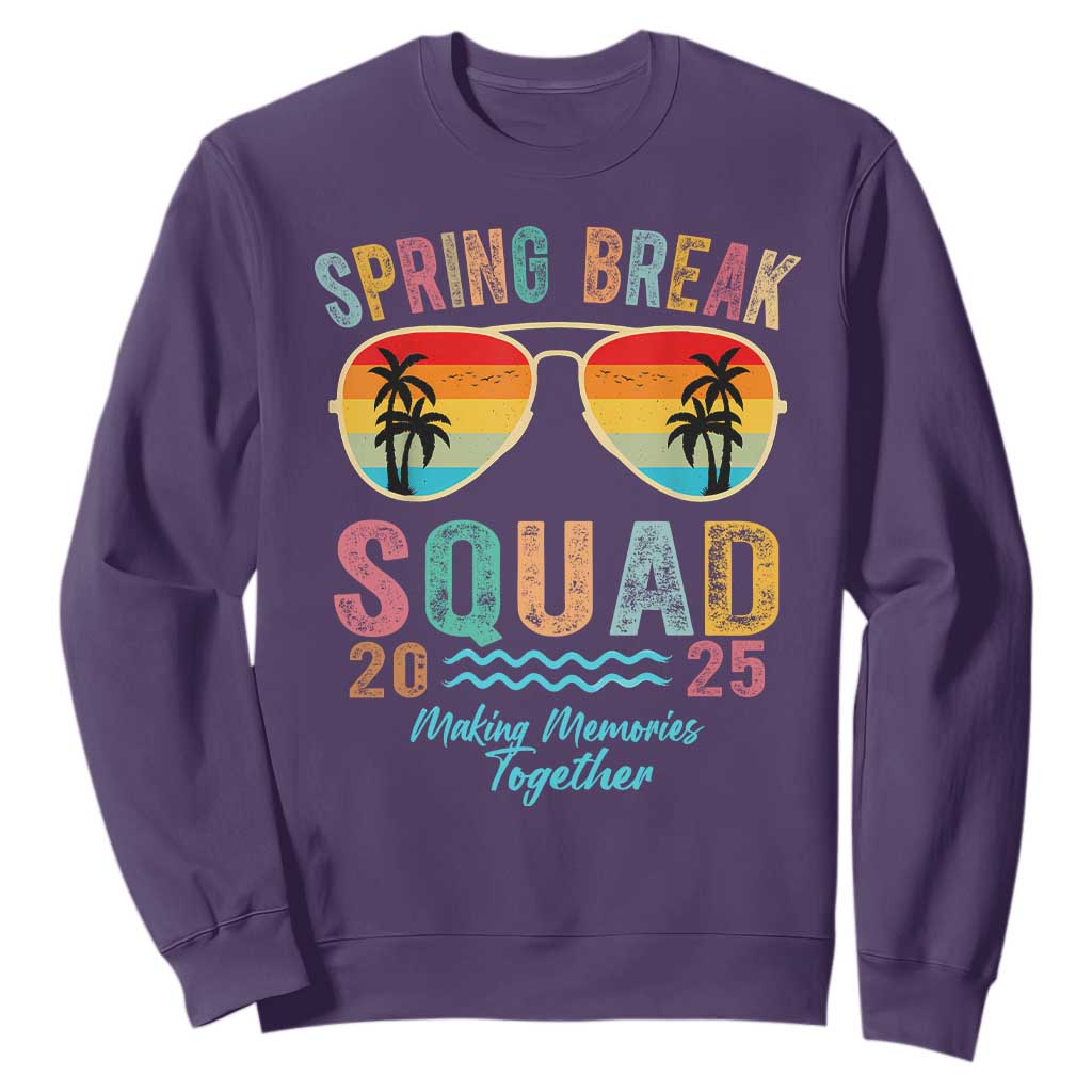 Funny Spring Break Squad 2025 Sweatshirt Sunglasses Family Matching TS11 Purple Print Your Wear