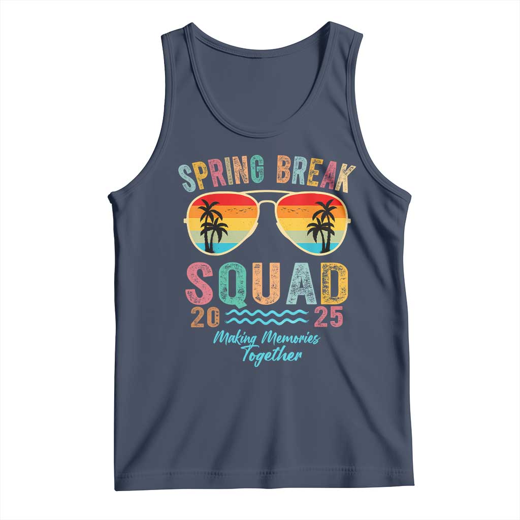 Funny Spring Break Squad 2025 Tank Top Sunglasses Family Matching TS11 Navy Print Your Wear