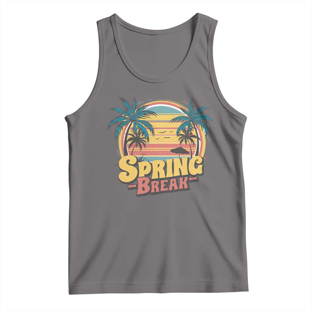 Funny Spring Break Tank Top Spring Vacation Beach Palm Tree TS11 Deep Heather Print Your Wear