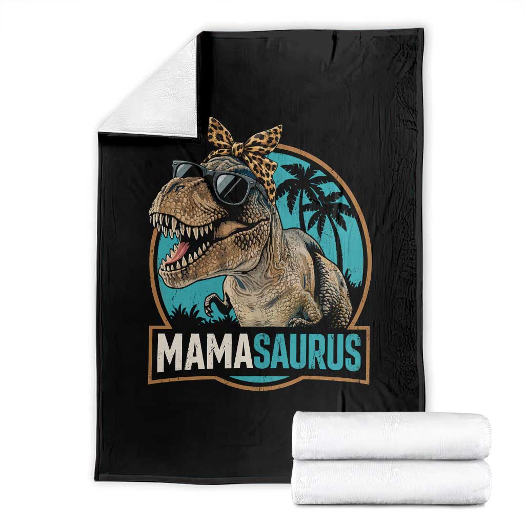 Mamasaurus Funny Dinosaur Mama Throw Blanket Mothers Day Family Matching TS11 Black Print Your Wear