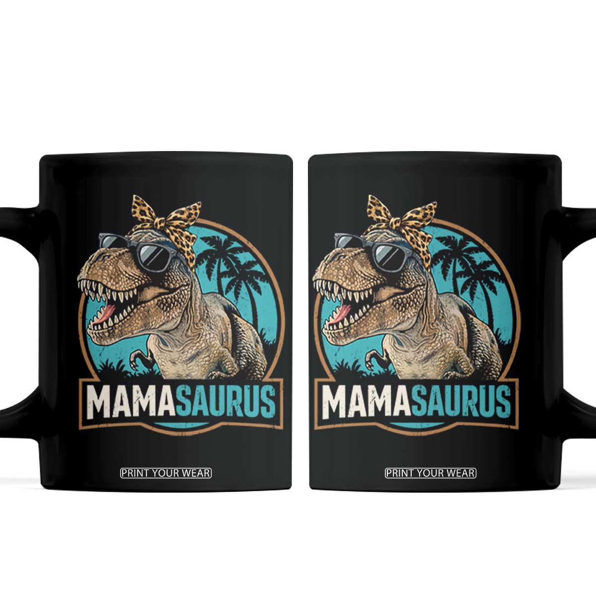 Mamasaurus Funny Dinosaur Mama Coffee Mug Mothers Day Family Matching TS11 Black Print Your Wear