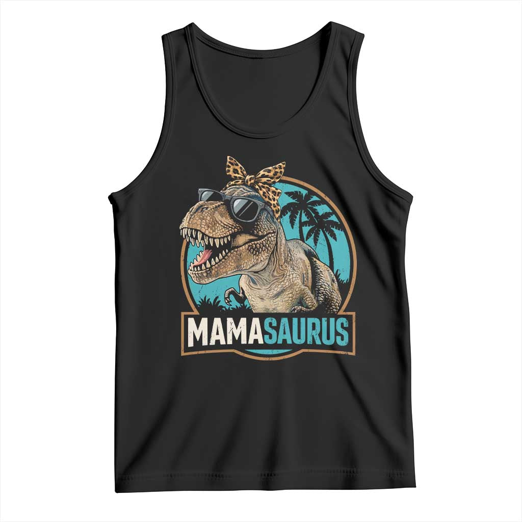 Mamasaurus Funny Dinosaur Mama Tank Top Mothers Day Family Matching TS11 Black Print Your Wear