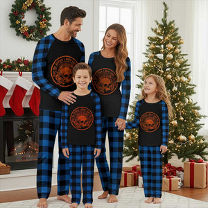May The Bridges I Burn Light My Way Plaid Pajama Set Gothic Skull TS11 Blue Plaid Print Your Wear