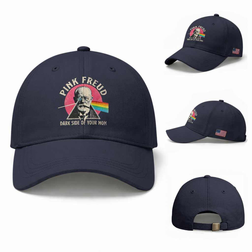 Pink Freud Dark Side Of Your Mom Baseball Cap Psychoanalysis Joke TS11 Baseball Cap Universal Fit Navy Print Your Wear