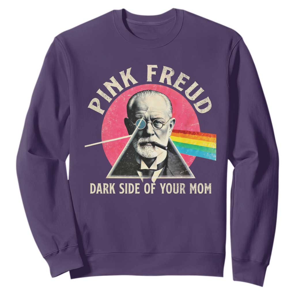 Pink Freud Dark Side Of Your Mom Sweatshirt Psychoanalysis Joke TS11 Purple Print Your Wear