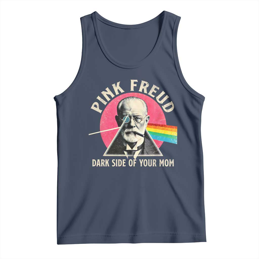 Pink Freud Dark Side Of Your Mom Tank Top Psychoanalysis Joke TS11 Navy Print Your Wear