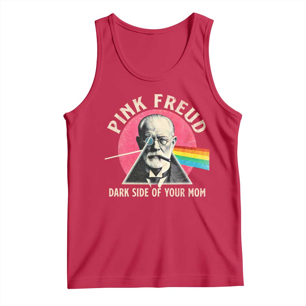 Pink Freud Dark Side Of Your Mom Tank Top Psychoanalysis Joke TS11 Red Print Your Wear