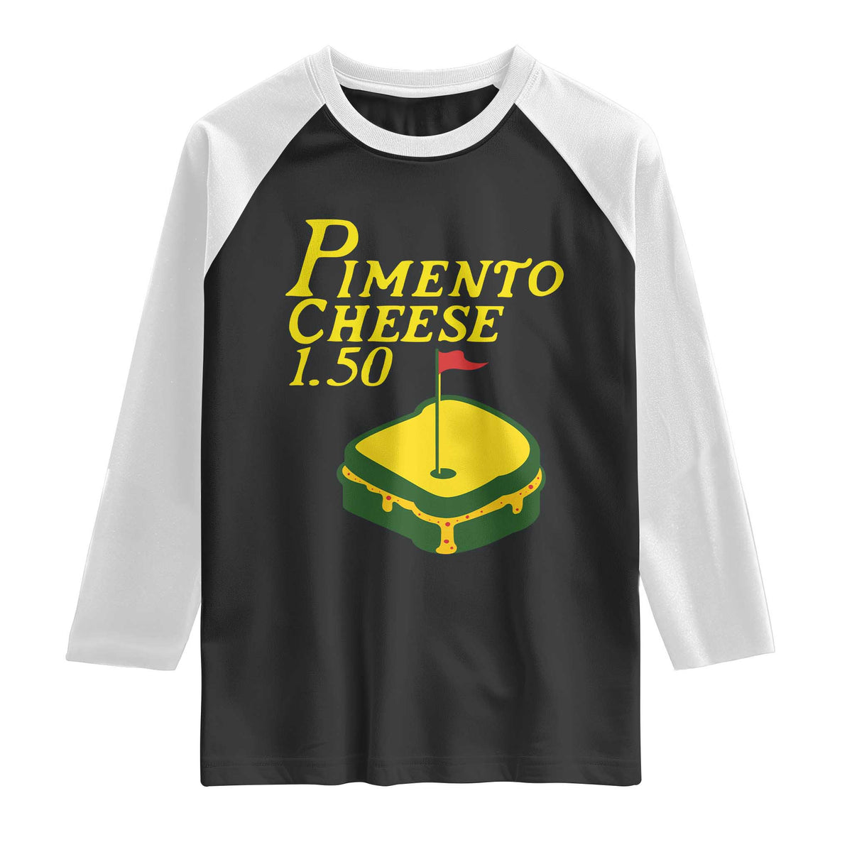 Pimento Cheese Raglan Shirt Golf Foodie Golfer Tournament TS11 Black White Print Your Wear