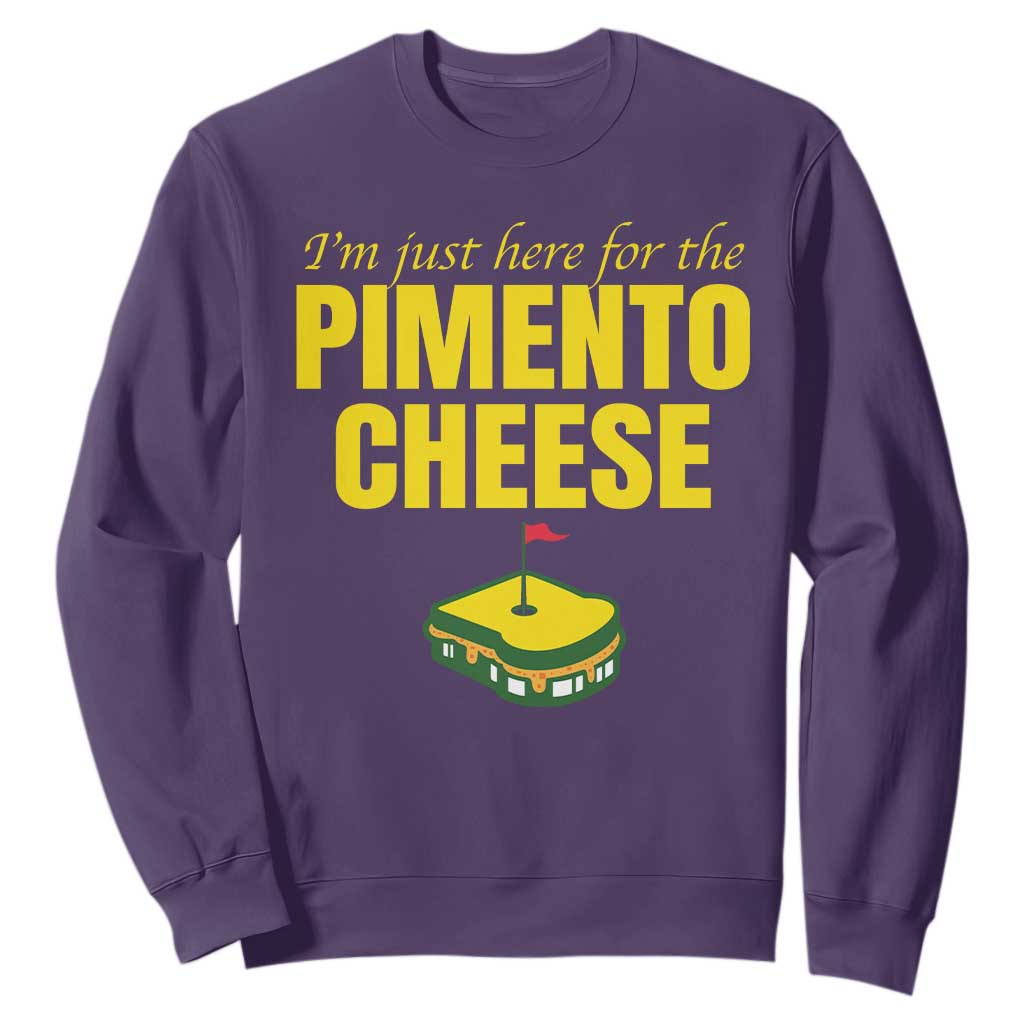 I'm Just Here For The Pimento Cheese Sweatshirt Funny Golf Foodie TS11 Purple Print Your Wear