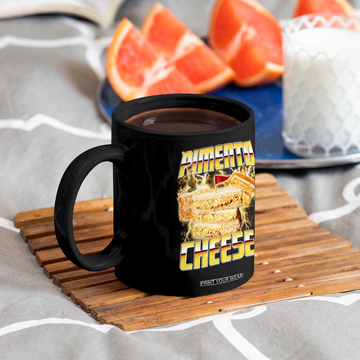 Pimento Cheese Coffee Mug Funny Cheesemonger Cheese Lovers Bootleg Art TS11 Print Your Wear