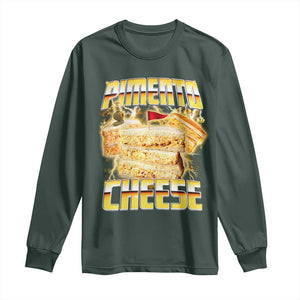 Pimento Cheese Long Sleeve Shirt Funny Cheesemonger Cheese Lovers Bootleg Art TS11 Dark Forest Green Print Your Wear