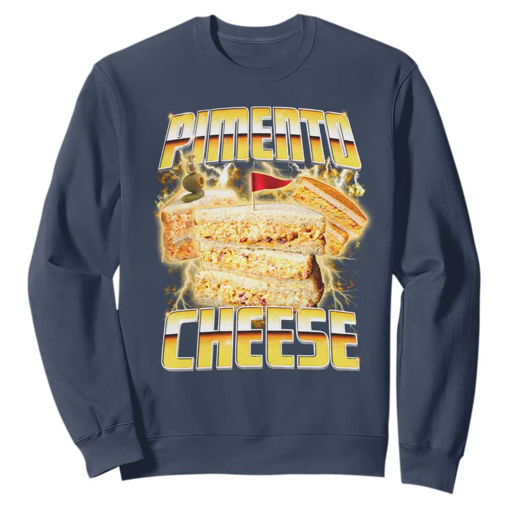 Pimento Cheese Sweatshirt Funny Cheesemonger Cheese Lovers Bootleg Art TS11 Navy Print Your Wear