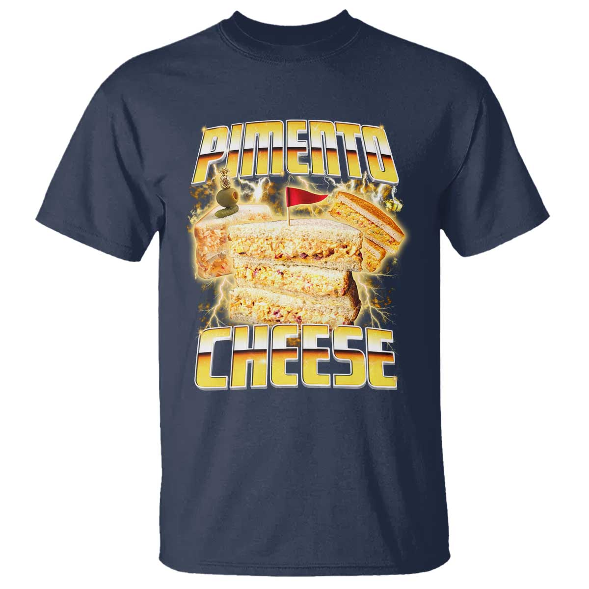 Pimento Cheese T Shirt Funny Cheesemonger Cheese Lovers Bootleg Art TS11 Navy Print Your Wear