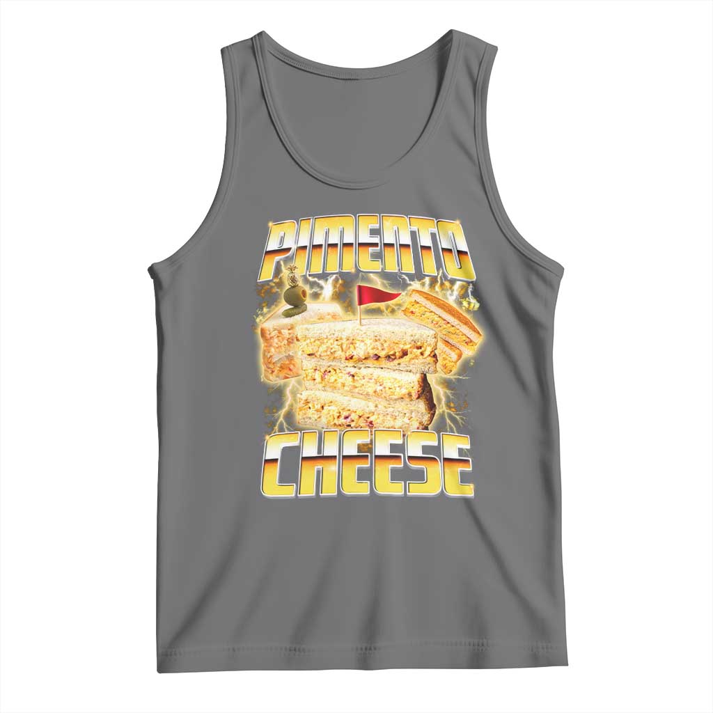 Pimento Cheese Tank Top Funny Cheesemonger Cheese Lovers Bootleg Art TS11 Black Heather Print Your Wear