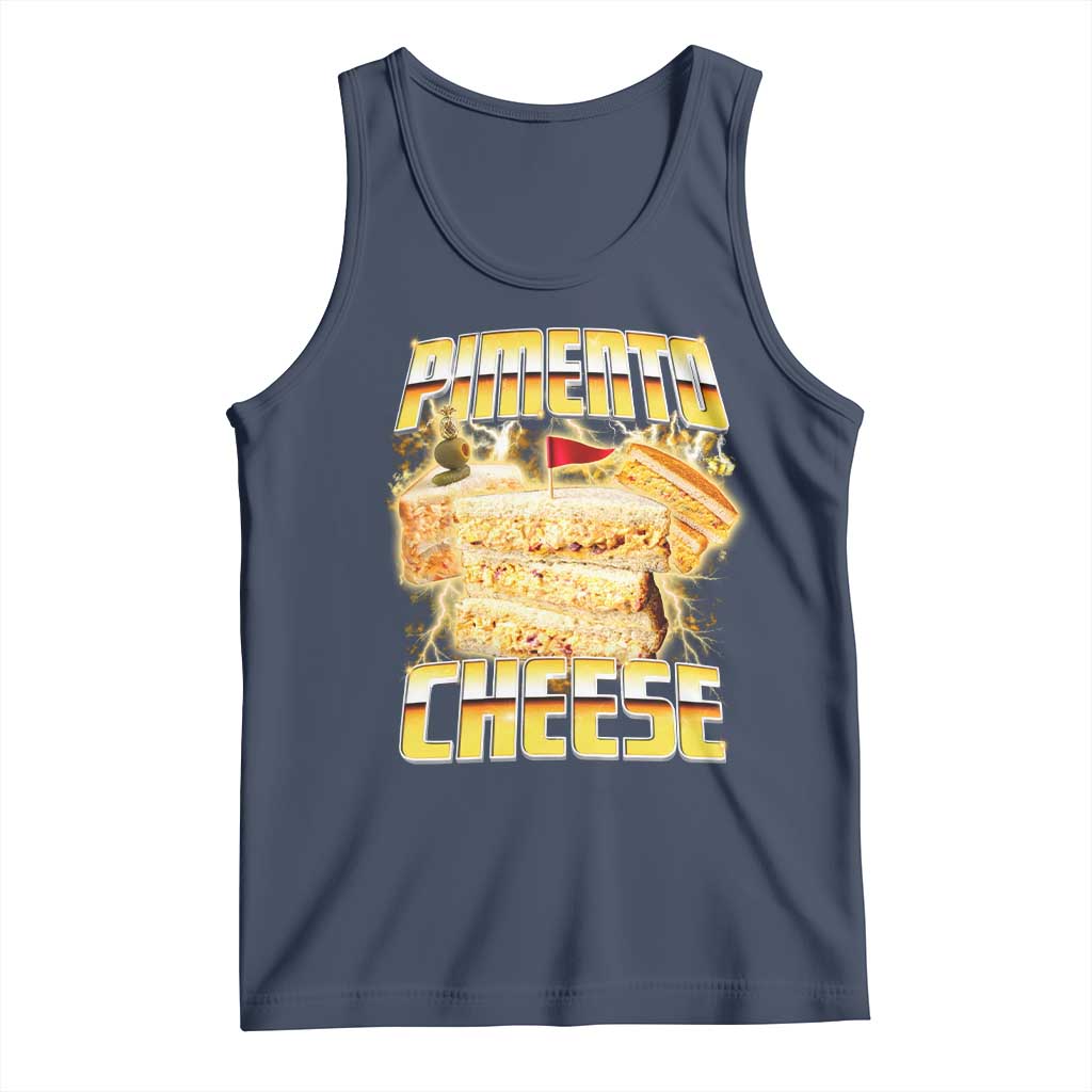 Pimento Cheese Tank Top Funny Cheesemonger Cheese Lovers Bootleg Art TS11 Navy Print Your Wear