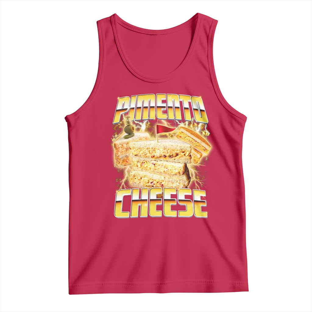 Pimento Cheese Tank Top Funny Cheesemonger Cheese Lovers Bootleg Art TS11 Red Print Your Wear