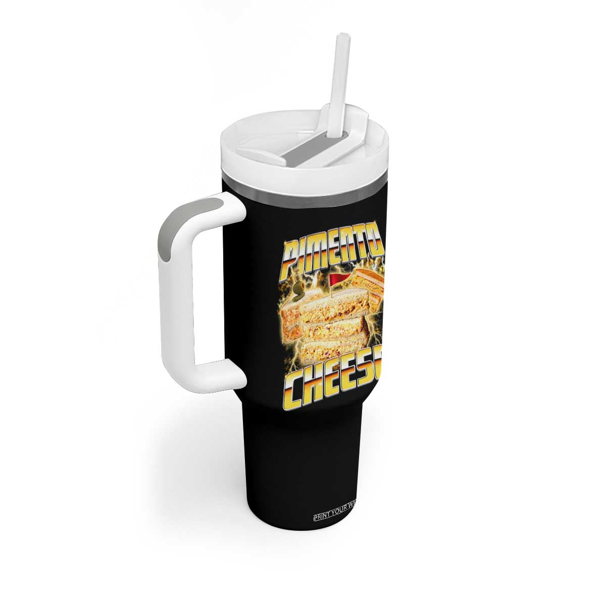 Pimento Cheese Tumbler With Handle Funny Cheesemonger Cheese Lovers Bootleg Art TS11 Print Your Wear