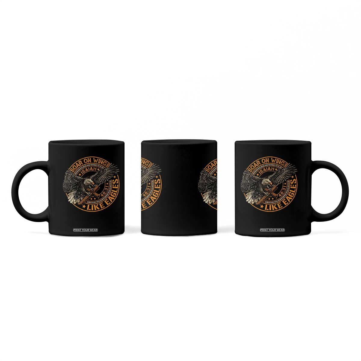 Soar On Wings Like Eagles Christian Coffee Mug Isaiah 40 31 Bible Verse TS11 Print Your Wear