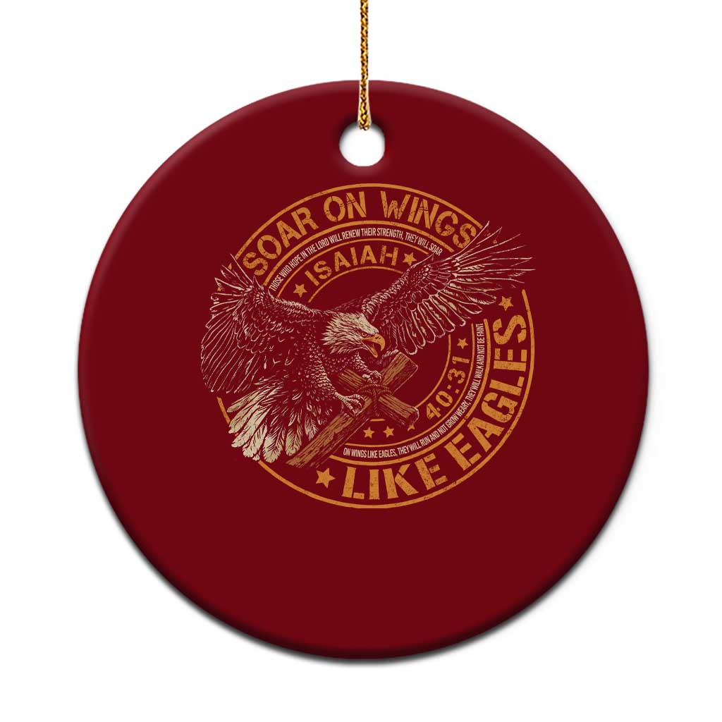 Soar On Wings Like Eagles Christian Ceramic Ornament Isaiah 40 31 Bible Verse TS11 1pc Red Print Your Wear