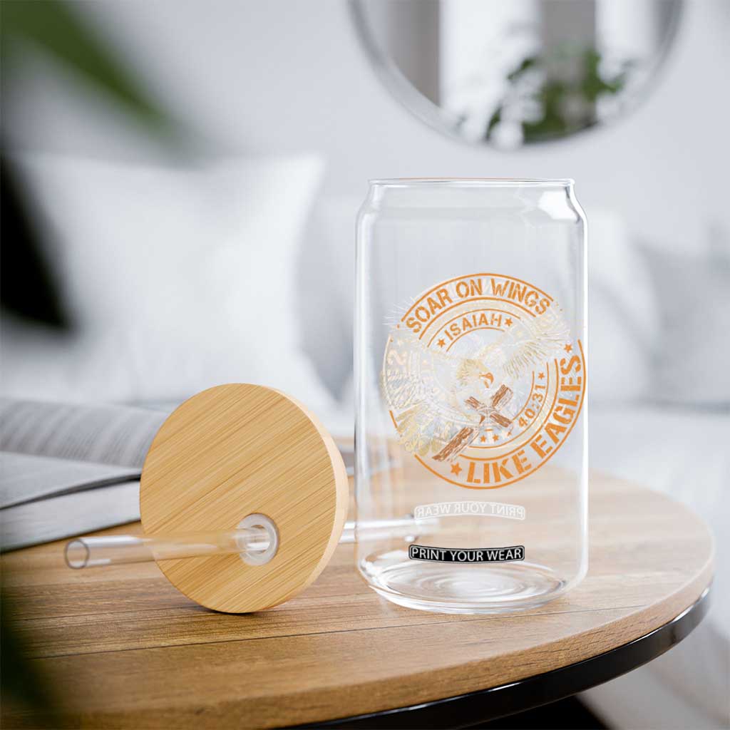 Soar On Wings Like Eagles Christian Glass Can Isaiah 40 31 Bible Verse TS11 Print Your Wear