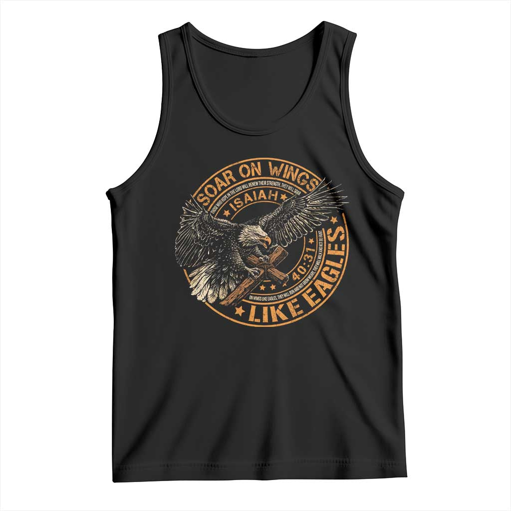 Soar On Wings Like Eagles Christian Tank Top Isaiah 40 31 Bible Verse TS11 Black Print Your Wear
