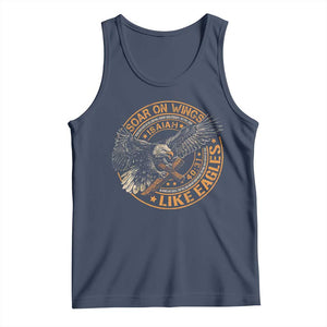 Soar On Wings Like Eagles Christian Tank Top Isaiah 40 31 Bible Verse TS11 Navy Print Your Wear