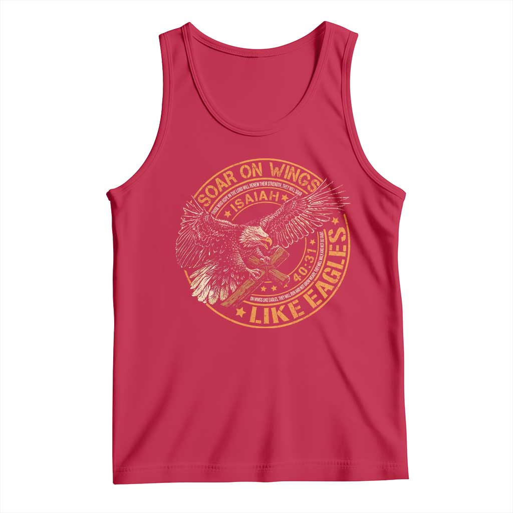 Soar On Wings Like Eagles Christian Tank Top Isaiah 40 31 Bible Verse TS11 Red Print Your Wear