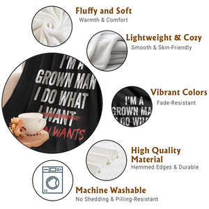 Boy Dad Throw Blanket I Am A Grown Man I Do What My Son Wants Fathers Day TS11 Print Your Wear
