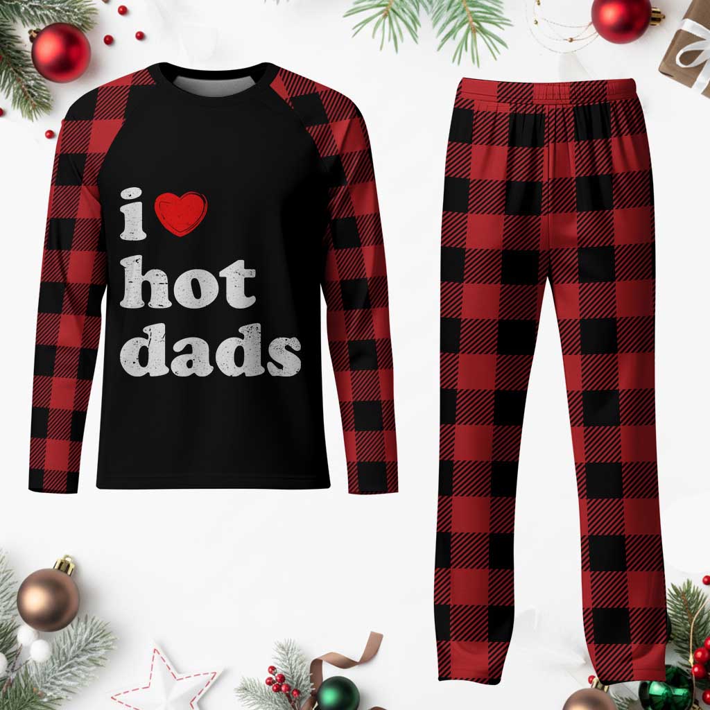 I Love Hot Dads Plaid Pajama Set Funny Fathers Day TS11 Buffalo Plaid Print Your Wear