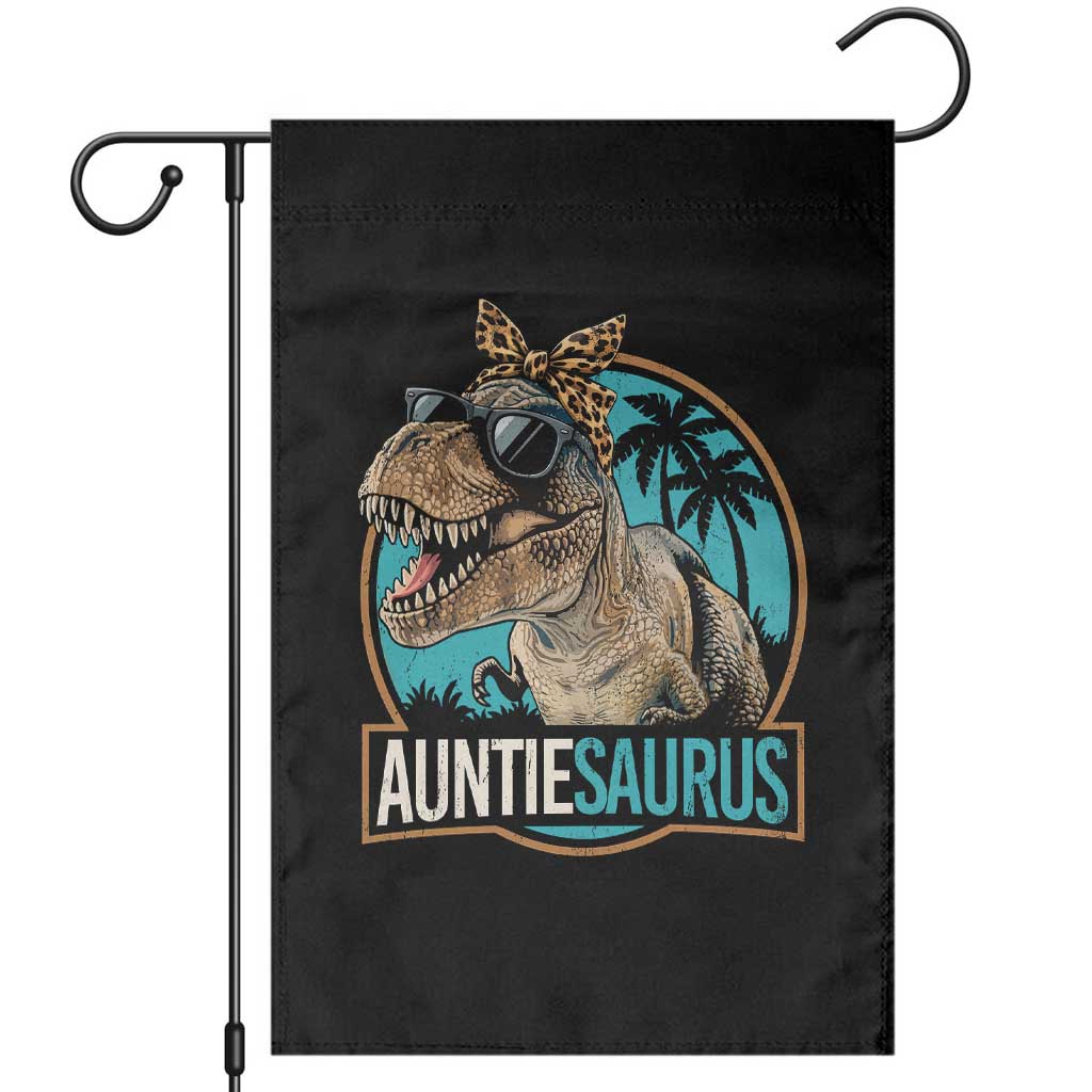Auntiesaurus Funny Dinosaur Aunt Garden Flag Family Matching TS11 Black Print Your Wear
