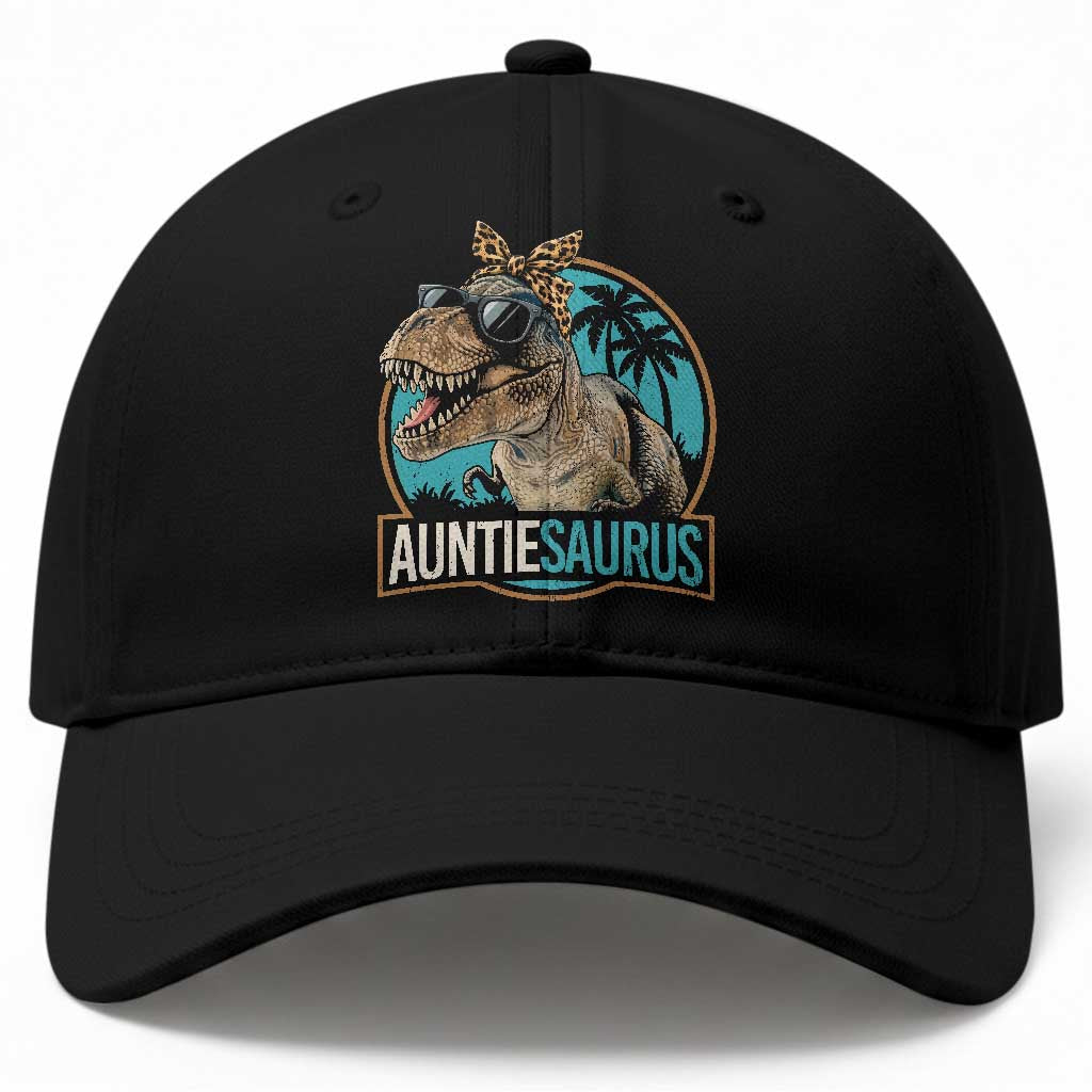 Auntiesaurus Funny Dinosaur Aunt Baseball Cap Family Matching TS11 Print Your Wear