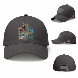 Auntiesaurus Funny Dinosaur Aunt Baseball Cap Family Matching TS11 Baseball Cap Universal Fit Dark Gray Print Your Wear