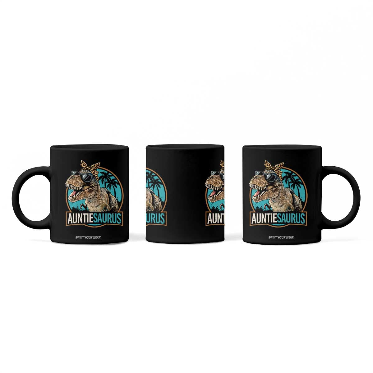 Auntiesaurus Funny Dinosaur Aunt Coffee Mug Family Matching TS11 Print Your Wear