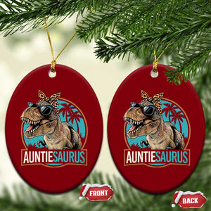Auntiesaurus Funny Dinosaur Aunt Ceramic Ornament Family Matching TS11 Print Your Wear