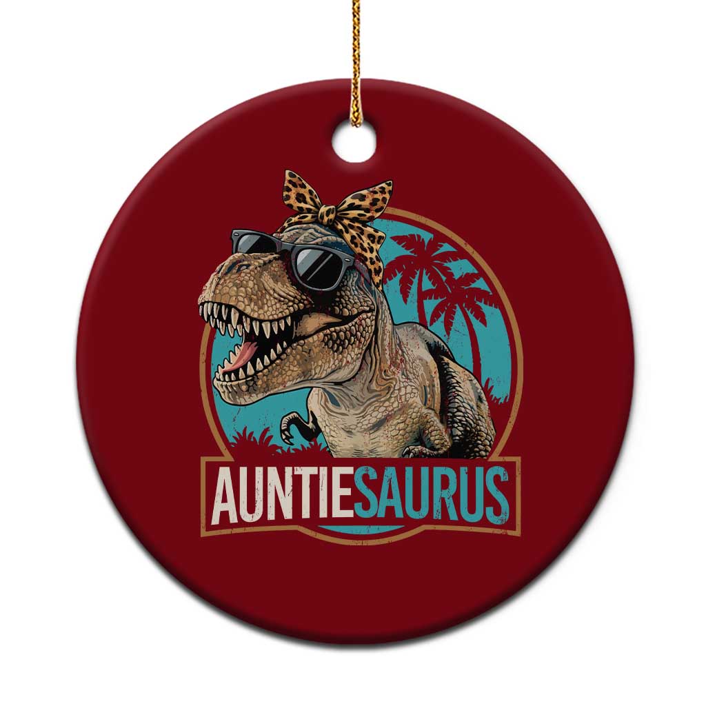 Auntiesaurus Funny Dinosaur Aunt Ceramic Ornament Family Matching TS11 1pc Red Print Your Wear