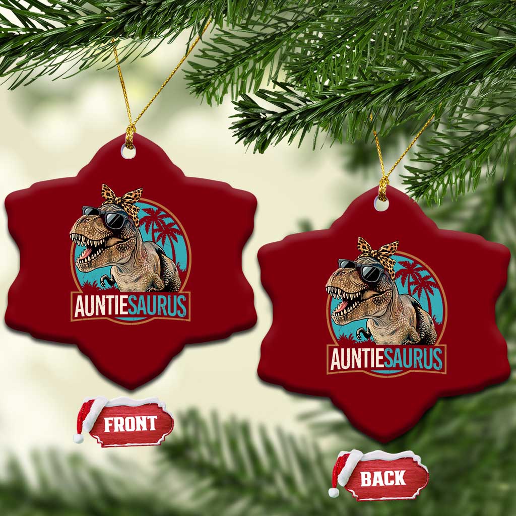 Auntiesaurus Funny Dinosaur Aunt Ceramic Ornament Family Matching TS11 Print Your Wear