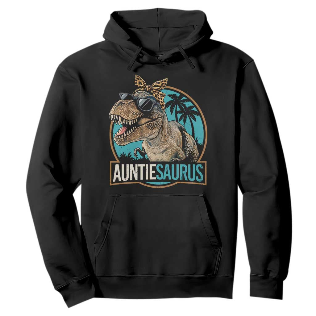 Auntiesaurus Funny Dinosaur Aunt Hoodie Family Matching TS11 Black Print Your Wear