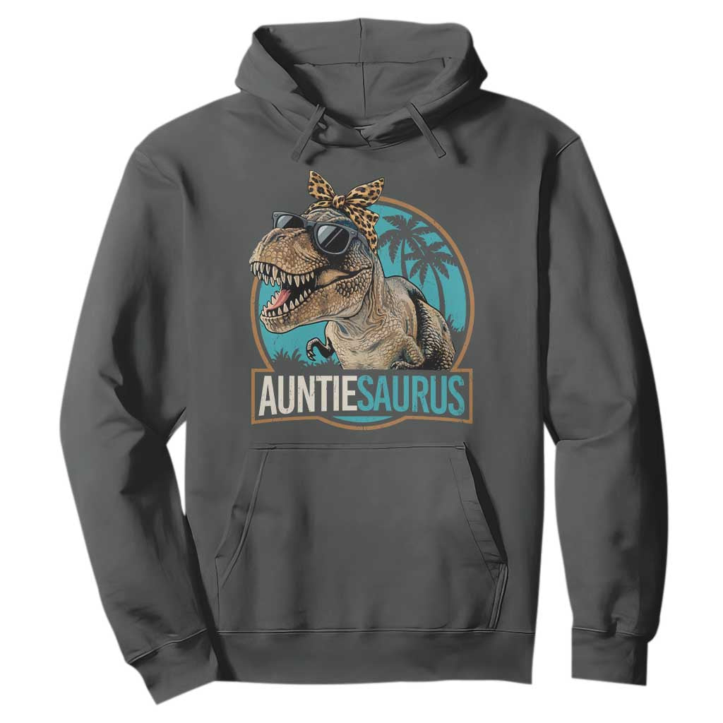 Auntiesaurus Funny Dinosaur Aunt Hoodie Family Matching TS11 Dark Heather Print Your Wear
