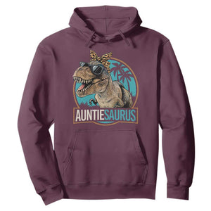 Auntiesaurus Funny Dinosaur Aunt Hoodie Family Matching TS11 Maroon Print Your Wear