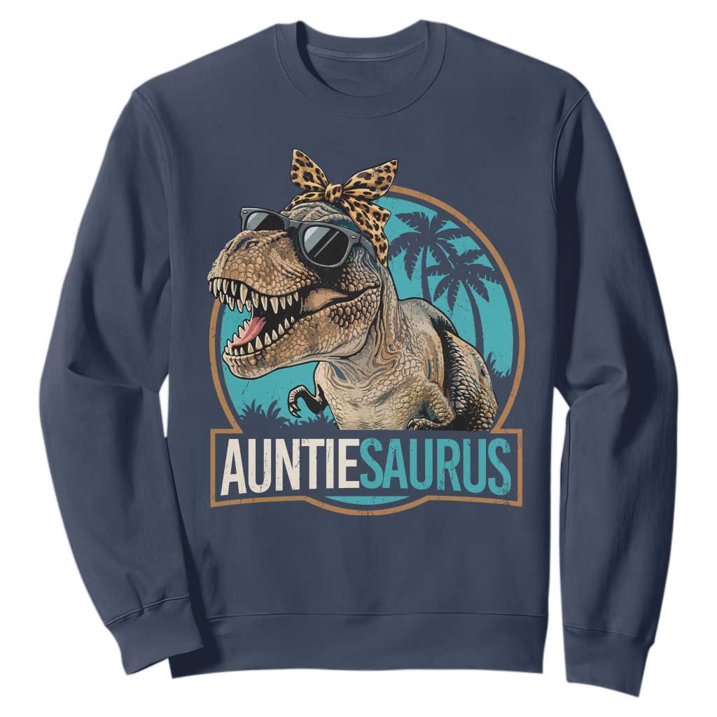Auntiesaurus Funny Dinosaur Aunt Sweatshirt Family Matching TS11 Navy Print Your Wear