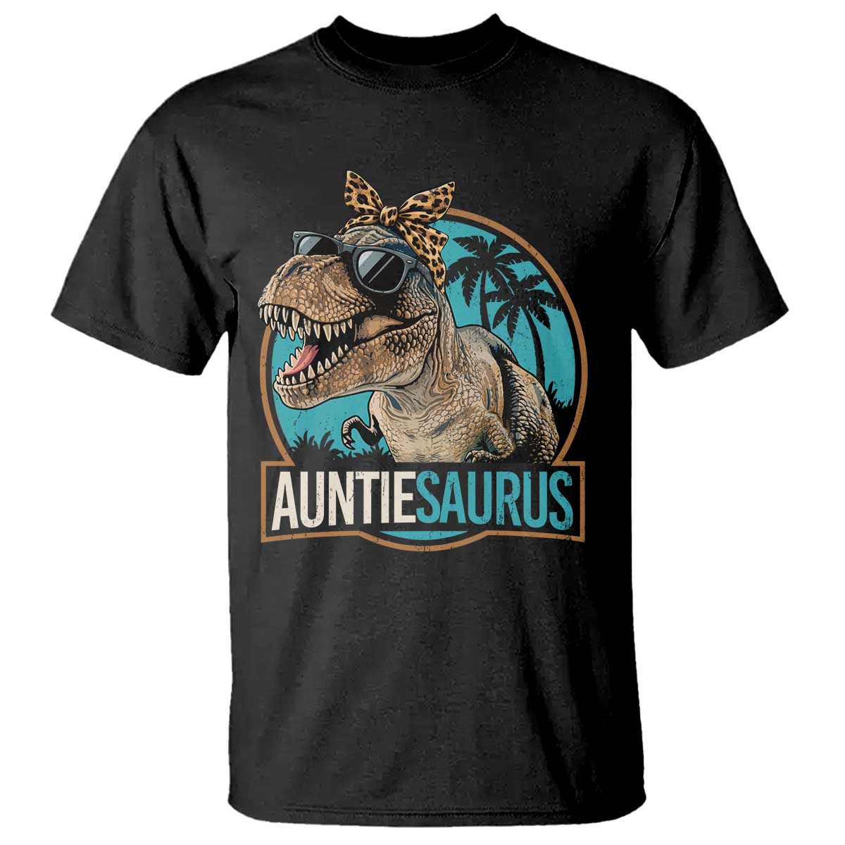Auntiesaurus Funny Dinosaur Aunt T Shirt Family Matching TS11 Black Print Your Wear