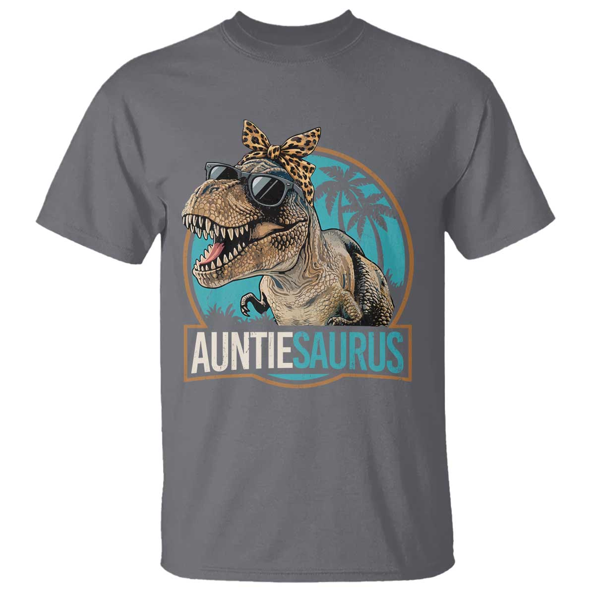 Auntiesaurus Funny Dinosaur Aunt T Shirt Family Matching TS11 Charcoal Print Your Wear