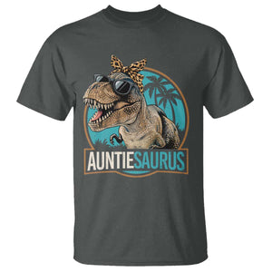 Auntiesaurus Funny Dinosaur Aunt T Shirt Family Matching TS11 Dark Heather Print Your Wear