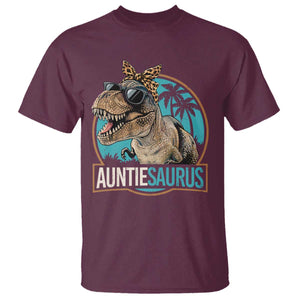Auntiesaurus Funny Dinosaur Aunt T Shirt Family Matching TS11 Maroon Print Your Wear