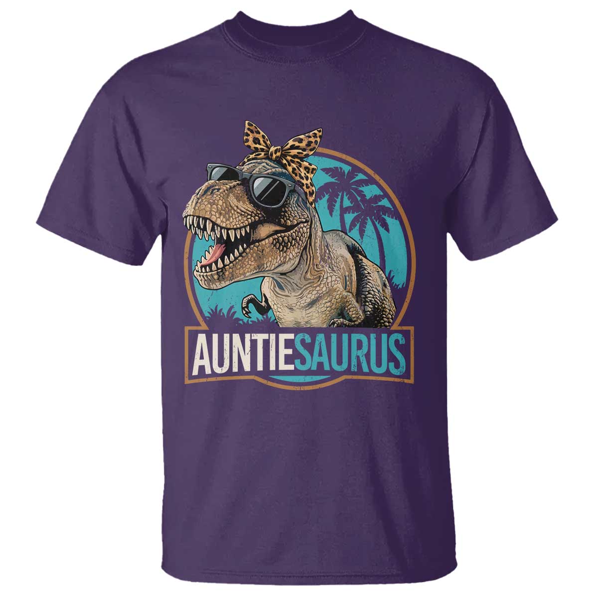 Auntiesaurus Funny Dinosaur Aunt T Shirt Family Matching TS11 Purple Print Your Wear