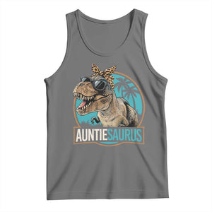 Auntiesaurus Funny Dinosaur Aunt Tank Top Family Matching TS11 Black Heather Print Your Wear